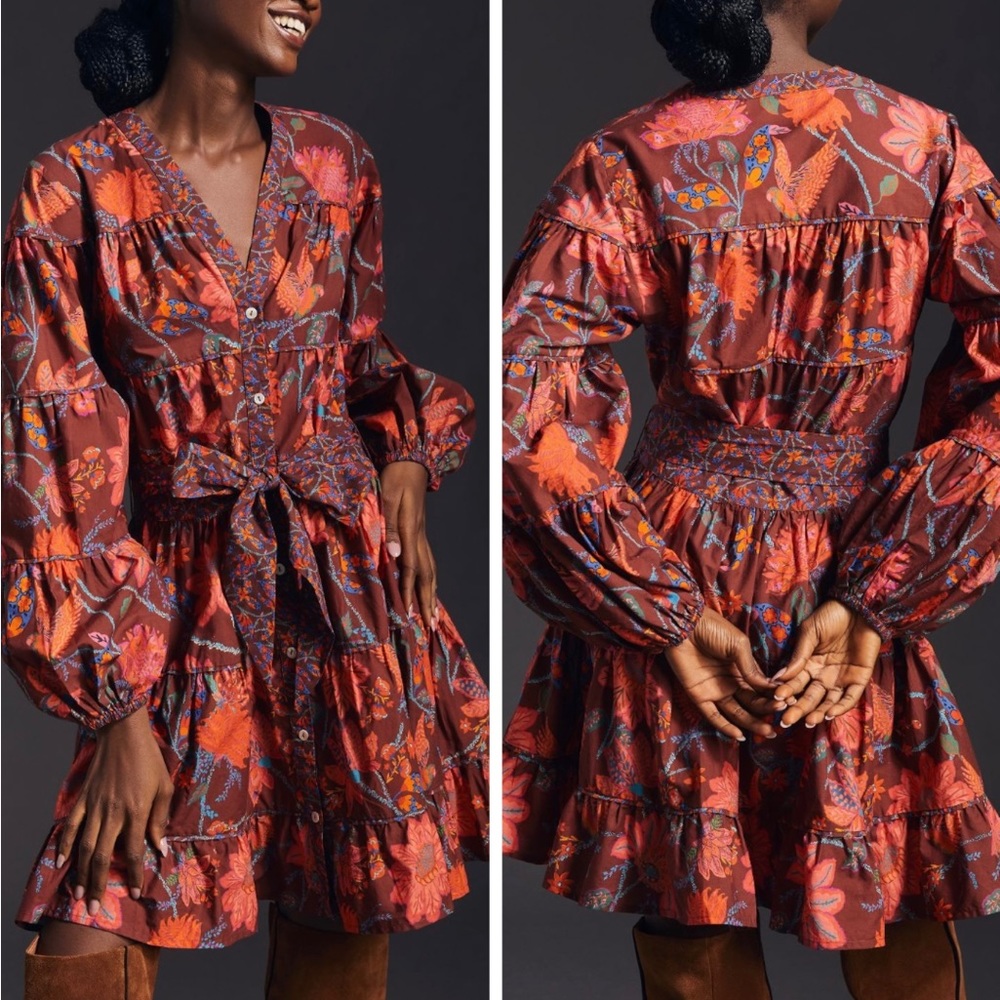 Anthropologie x Farm Rio Button Front Dress